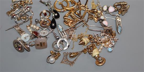 A quantity of assorted pairs of ear rings including gold, silver etc.